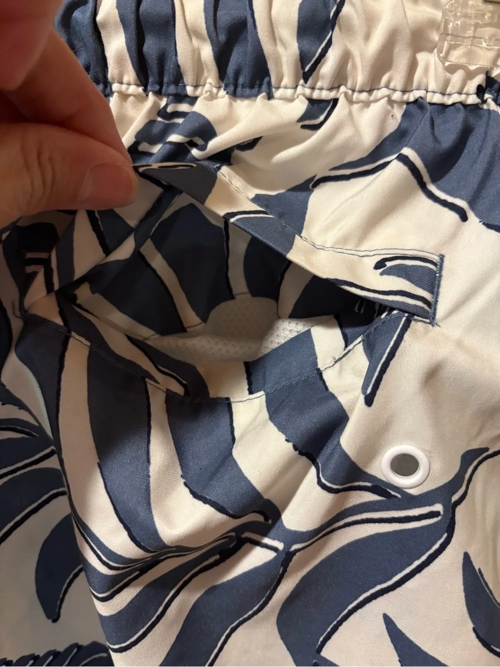 Original Penguin leaf-print volley swim shorts blue off white men’s S